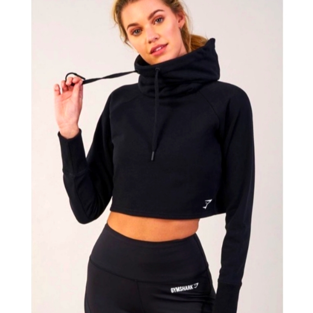 Turtle Neck Cropped Sweatshirt